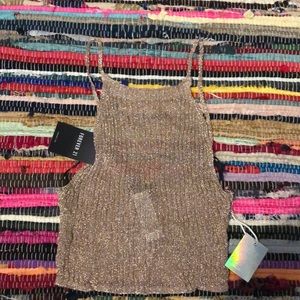 Rose gold cami crop top